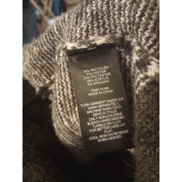 Frye‎ Cardigan Sweater Long Open Front Aztec Boho Green Cozy Size Medium - Picture 4 of 4